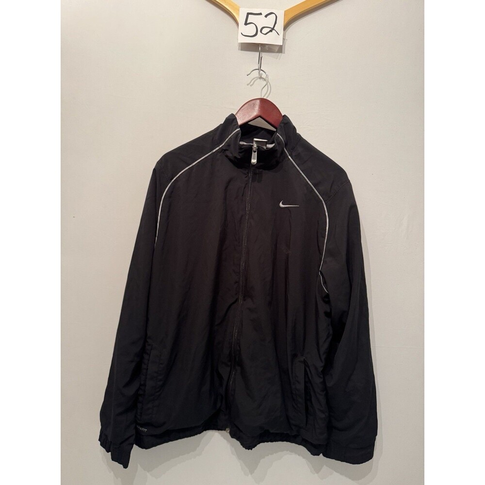 Nike NikeFIT Track Jacket Black Full Zip Woven Polyester Men’s L